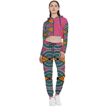 Load image into Gallery viewer, Cropped Zip Up Lounge Set