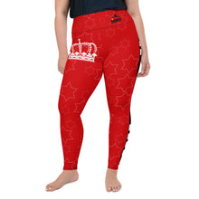 Load image into Gallery viewer, JESUS IS KING Plus Size Red Leggings