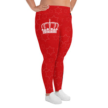 Load image into Gallery viewer, JESUS IS KING Plus Size Red Leggings