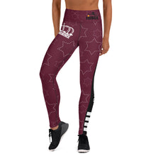 Load image into Gallery viewer, JESUS IS KING Burgundy Leggings