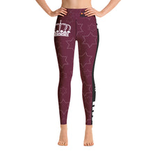 Load image into Gallery viewer, JESUS IS KING Burgundy Leggings