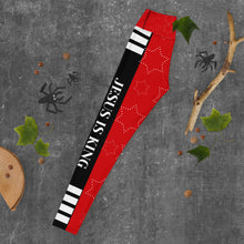 Load image into Gallery viewer, JESUS IS KING Red Leggings