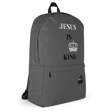 Load image into Gallery viewer, JESUS IS KING Black White Backpack