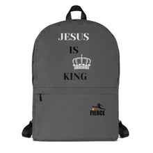 Load image into Gallery viewer, JESUS IS KING Black White Backpack