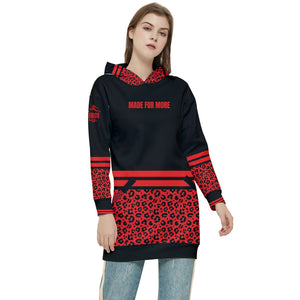 Hoodie Dress Red and Black