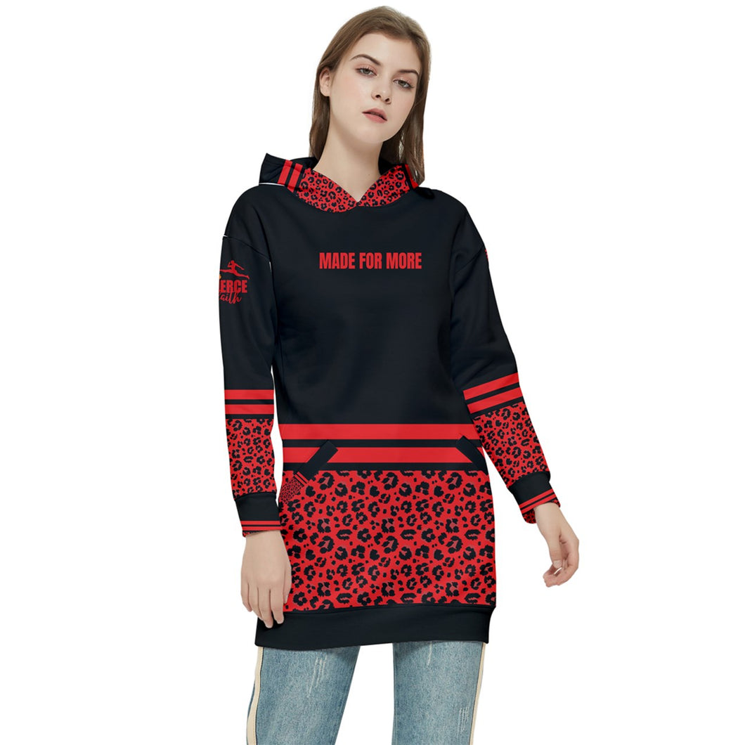 Hoodie Dress Red and Black