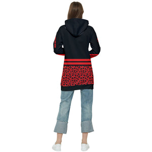 Hoodie Dress Red and Black