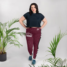 Load image into Gallery viewer, JESUS IS KING Burgundy Plus Size Leggings
