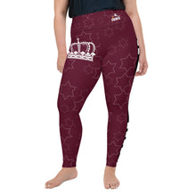 Load image into Gallery viewer, JESUS IS KING Burgundy Plus Size Leggings
