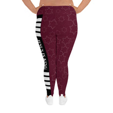Load image into Gallery viewer, JESUS IS KING Burgundy Plus Size Leggings
