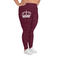 Load image into Gallery viewer, JESUS IS KING Burgundy Plus Size Leggings
