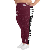 Load image into Gallery viewer, JESUS IS KING Burgundy Plus Size Leggings
