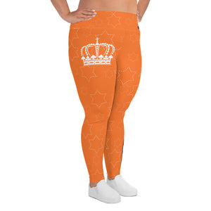 JESUS IS KING Orange Plus Size Leggings