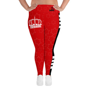 JESUS IS KING Plus Size Red Leggings