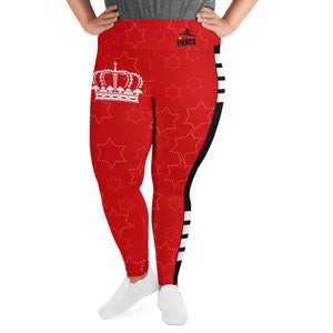 JESUS IS KING Plus Size Red Leggings