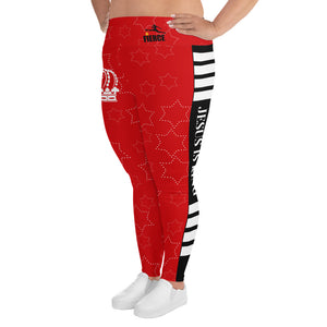 JESUS IS KING Plus Size Red Leggings