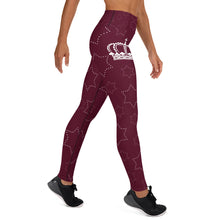 Load image into Gallery viewer, JESUS IS KING Burgundy Leggings
