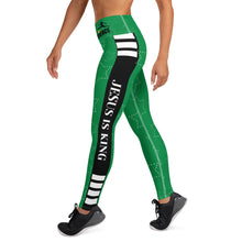 Load image into Gallery viewer, JESUS IS KING Green Leggings
