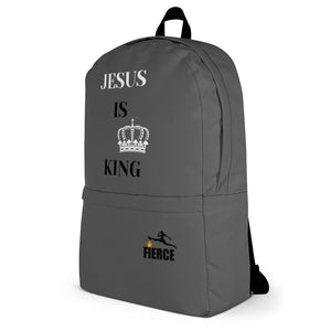 JESUS IS KING Black White Backpack